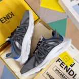 Fendi Men Tag Sneakers Blue Technical Mesh Running Sneakers