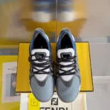 Fendi Men Tag Sneakers Blue Technical Mesh Running Sneakers