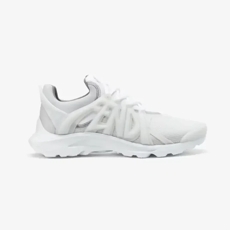 Fendi Men Tag Sneakers White Technical Mesh Running Sneakers