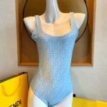 Fendi Women Blue Lycra® Reversible Swimsuit FXB922ADHBF0GME