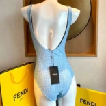 Fendi Women Blue Lycra® Reversible Swimsuit FXB922ADHBF0GME