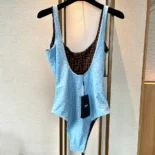 Fendi Women Blue Lycra® Reversible Swimsuit FXB922ADHBF0GME