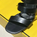 Fendi Women First Black Leather High-heeled Sandals 8X8512NA7F0QA1