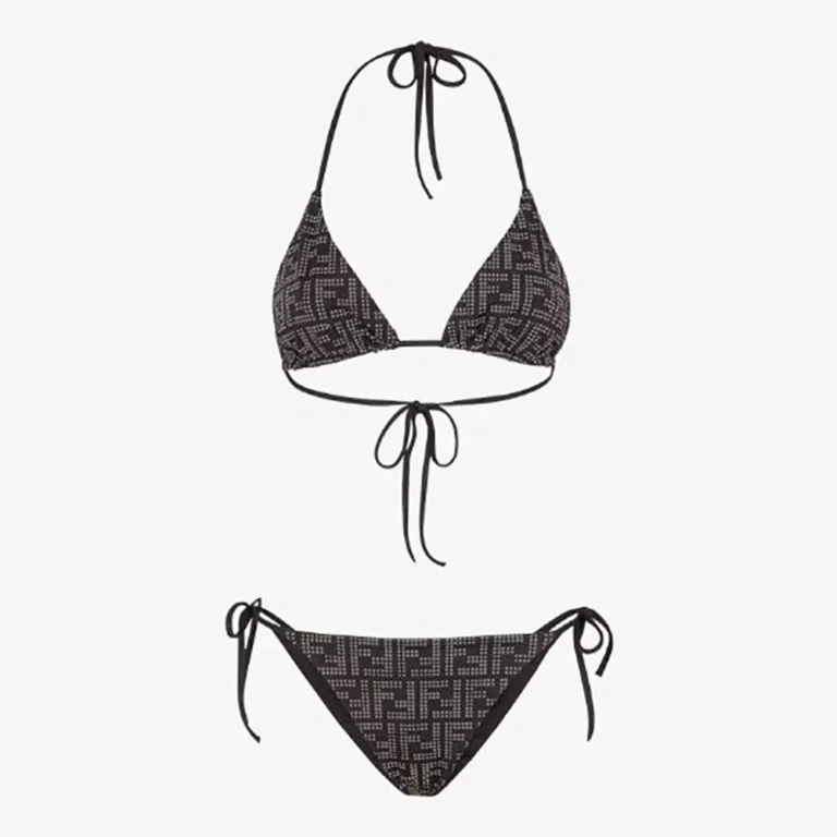 Fendi Women Swimsuit Black Tech Fabric Bikini FXBA22AQBKF0GME