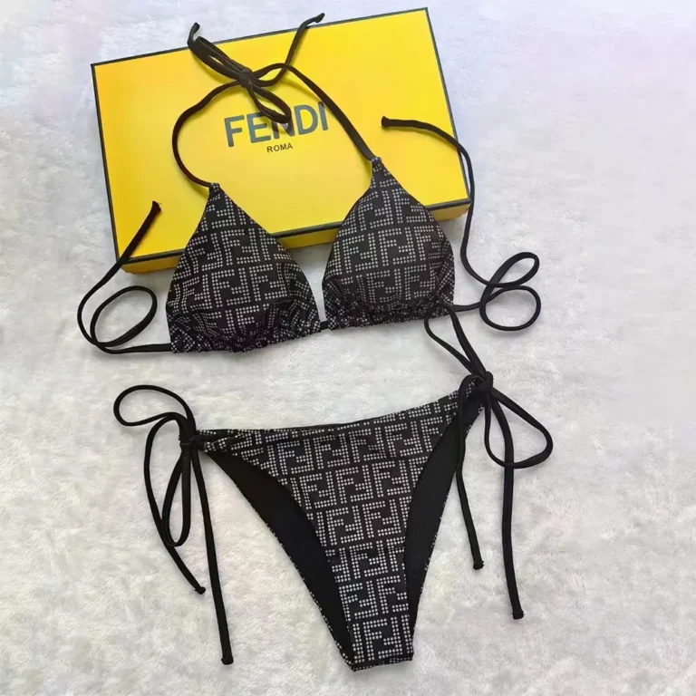 Fendi Women Swimsuit Black Tech Fabric Bikini FXBA22AQBKF0GME