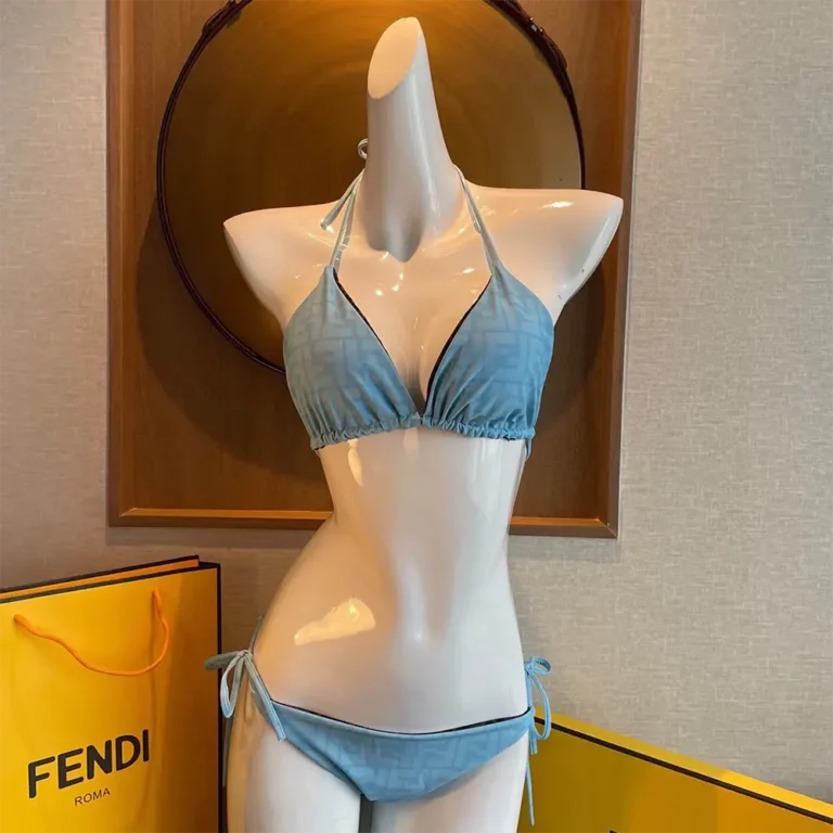 Fendi Women Swimsuit Blue Lycra Bikini MJP313