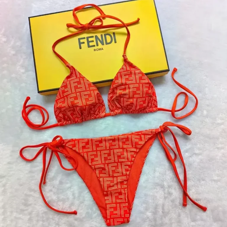 Fendi Women Swimsuit Orange Tech Fabric Bikini FXBA22AQBKF1OLM