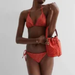 Fendi Women Swimsuit Orange Tech Fabric Bikini FXBA22AQBKF1OLM