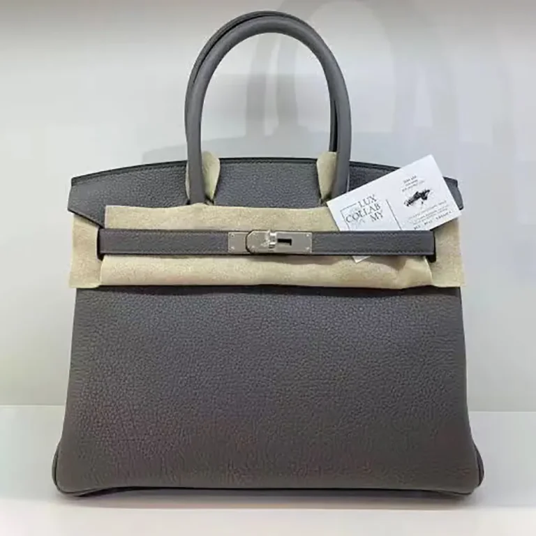 Hermes Birkin 30 Bag in Epsom Leather with Gold Hardware-Grey
