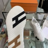 Hermes Unisex Bouncing Sneaker-White/Brown H241202Z 90390