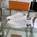 Hermes Unisex Bouncing Sneaker-White/Brown H241202Z 90390
