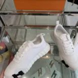 Hermes Unisex Bouncing Sneaker-White/Brown H241202Z 90390
