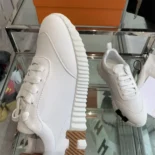 Hermes Unisex Bouncing Sneaker-White/Brown H241202Z 90390