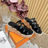 Hermes Women Isabella 30 Sandal in Calfskin-Black H241120Z 02370