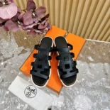 Hermes Women Isabella 30 Sandal in Calfskin-Black H241120Z 02370