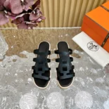 Hermes Women Isabella 30 Sandal in Calfskin-Black H241120Z 02370