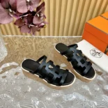 Hermes Women Isabella 30 Sandal in Calfskin-Black H241120Z 02370