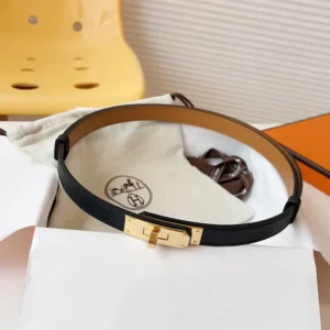 Hermes Women Kelly 18 Belt-Black H069853CD89