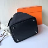 Hermes Women Picotin Lock 18 Pockets in Goeran Canvas Leather-Black