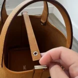 Hermes Women Picotin Lock 18 Pockets in Goeran Canvas Leather-Brown