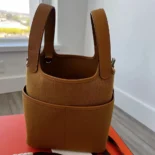 Hermes Women Picotin Lock 18 Pockets in Goeran Canvas Leather-Brown