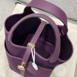 Hermes Women Picotin Lock 18 Pockets in Goeran Canvas Leather-Purple