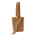 Loewe Unisex Medium Pebble Bucket Bag in Mellow Calfskin-Brown AANBBBWX01