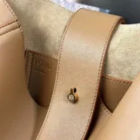 Loewe Unisex Medium Pebble Bucket Bag in Mellow Calfskin-Brown AANBBBWX01