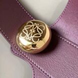 Loewe Women Mini Pebble Bucket Bag in Mellow Calfskin-Maroon