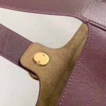 Loewe Women Mini Pebble Bucket Bag in Mellow Calfskin-Maroon
