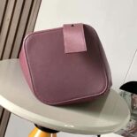Loewe Women Mini Pebble Bucket Bag in Mellow Calfskin-Maroon