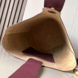 Loewe Women Mini Pebble Bucket Bag in Mellow Calfskin-Maroon