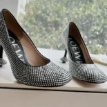 Loewe Women Toy Pump in Suede and Allover Rhinestones-Black L815S01X79