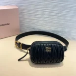 Miu Miu Women Belt with Matelassé Pouch-Black 5CC5682FPPF0002
