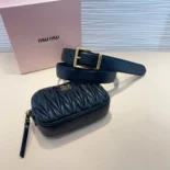 Miu Miu Women Belt with Matelassé Pouch-Black 5CC5682FPPF0002