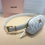 Miu Miu Women Belt with Matelassé Pouch-White 5CC5682FPPF0009
