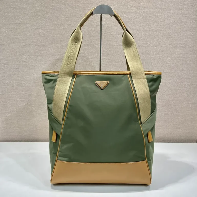 Prada Men Re-Nylon and Leather Tote Bag-Dark Green 2VG119