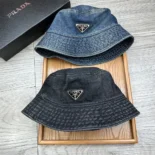 Prada Unisex Denim Bucket Hat-Black 2HC137_12K8_F0557
