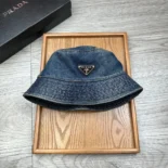 Prada Unisex Denim Bucket Hat-Blue 1HC137_12K1_F0V3N