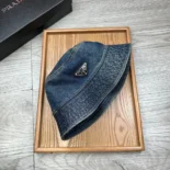 Prada Unisex Denim Bucket Hat-Blue 1HC137_12K1_F0V3N