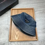Prada Unisex Denim Bucket Hat-Blue 1HC137_12K1_F0V3N