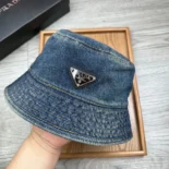 Prada Unisex Denim Bucket Hat-Blue 1HC137_12K1_F0V3N