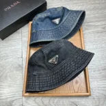 Prada Unisex Denim Bucket Hat-Blue 1HC137_12K1_F0V3N