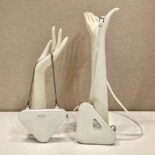 Prada Unisex Saffiano Leather Mini Pouch-White 1NR015