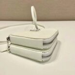 Prada Unisex Saffiano Leather Mini Pouch-White 1NR015