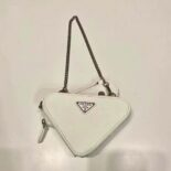 Prada Unisex Saffiano Leather Mini Pouch-White 1NR015