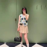 Prada Women Wool vest with an Argyle pattern