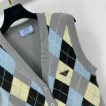 Prada Women Wool vest with an Argyle pattern