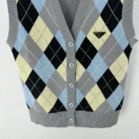 Prada Women Wool vest with an Argyle pattern