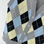 Prada Women Wool vest with an Argyle pattern